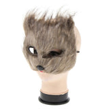 Halloween Fluffy Mask Masquerade Halloween Mask Props Animal Half Face Mask for Men and Women