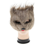 Halloween Fluffy Mask Masquerade Halloween Mask Props Animal Half Face Mask for Men and Women
