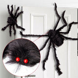 200cm Giant Halloween Spider Decorations Props Adjustable Simulation Hanging Spider for Halloween Indoor Outdoor Decorations - Front View