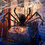 200cm Giant Halloween Spider Decorations Props Adjustable Simulation Hanging Spider for Halloween Indoor Outdoor Decorations - Top-Down View