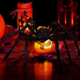 200cm Giant Halloween Spider Decorations Props Adjustable Simulation Hanging Spider for Halloween Indoor Outdoor Decorations - Close-Up Angle