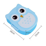 Cute Owl Students Lunch Box Portable Kids Bento Box Food Container Camping Picnic Storage Box - Front View