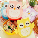 Cute Owl Students Lunch Box Portable Kids Bento Box Food Container Camping Picnic Storage Box