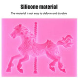 Silicone Mold 3D Carousel Horse Chocolate Mold Non Stick Fondant Mold for Decorating Cakes Chocolate Baking Kitchen - 45-Degree Angle