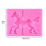 Silicone Mold 3D Carousel Horse Chocolate Mold Non Stick Fondant Mold for Decorating Cakes Chocolate Baking Kitchen - Close-Up Angle
