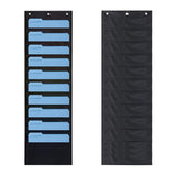 Hanging Wall Organiser 10 Pocket Wall Hanging File Organiser Storage Hanging File Folder for Papers Folders Charts Home Office - Front View