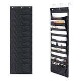 Hanging Wall Organiser 10 Pocket Wall Hanging File Organiser Storage Hanging File Folder for Papers Folders Charts Home Office - Top-Down View