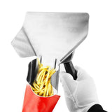 Popcorn Shovel Stainless Steel French Fry Scoop Popcorn Serving Scoop with Right Handle