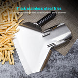 Popcorn Shovel Stainless Steel French Fry Scoop Popcorn Serving Scoop with Right Handle