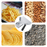 Popcorn Shovel Stainless Steel French Fry Scoop Popcorn Serving Scoop with Right Handle - Rear View