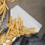 Popcorn Shovel Stainless Steel French Fry Scoop Popcorn Serving Scoop with Right Handle - Close-Up Angle