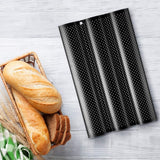 3 Loaf Baguette Pan French Bread Baking Pan Nonstick Bake Mold Toast Cooking Bakers Molding - Side View
