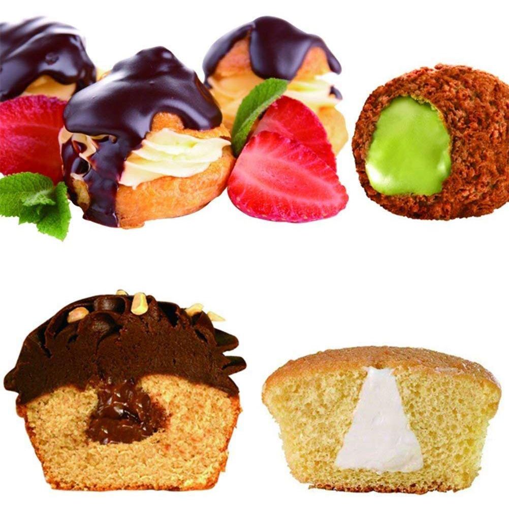 3PCS/Set Stainless Steel Cream Puff Nozzles Pastry Tips Piping Nozzles Cupcake Cake Decorating Tool