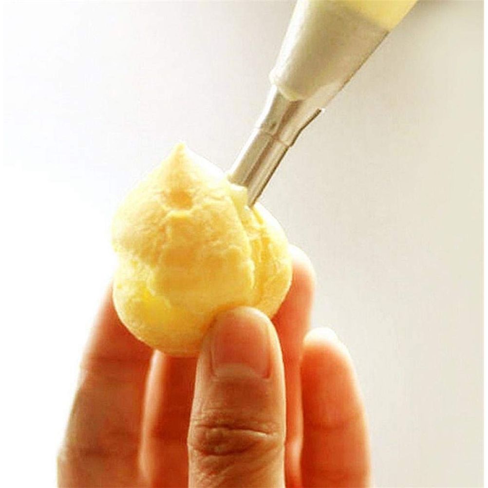 3PCS/Set Stainless Steel Cream Puff Nozzles Pastry Tips Piping Nozzles Cupcake Cake Decorating Tool