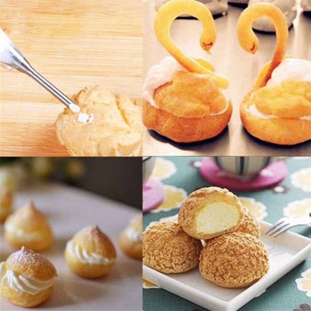 3PCS/Set Stainless Steel Cream Puff Nozzles Pastry Tips Piping Nozzles Cupcake Cake Decorating Tool