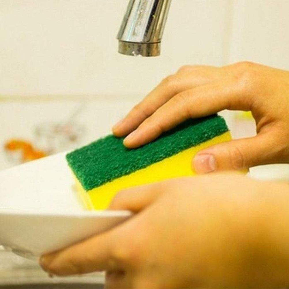 10Pcs Non Scratch Scrub Sponge Super Absorbent Multi Use Cleaning Sponges for Kitchen Dishes