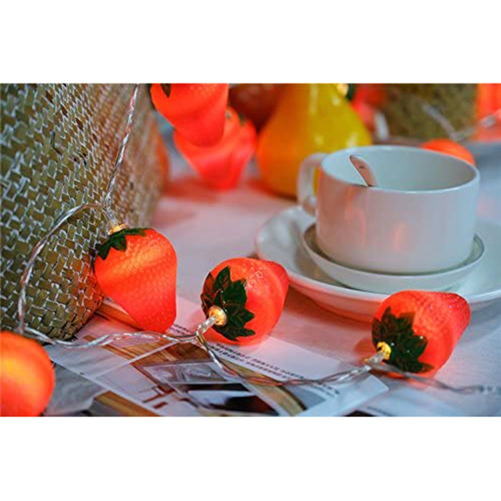 3 Meters 20LED Strawberry String Lights Battery Powered Indoor Outdoor Lighting Lamp for Wedding Home Birthday Garden Yard Patio Party Decorations