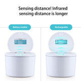 Desktop Sensor Trash Can Battery Operated Automatic Mini Waste Basket with Lid for Desk and Vehicle 3L - Front View