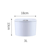 Desktop Sensor Trash Can Battery Operated Automatic Mini Waste Basket with Lid for Desk and Vehicle 3L