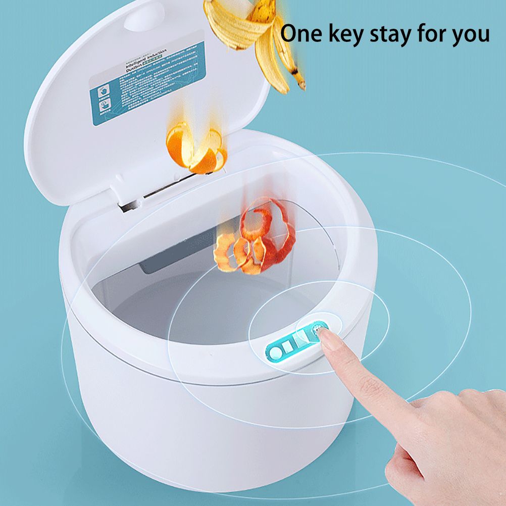 Desktop Sensor Trash Can Battery Operated Automatic Mini Waste Basket with Lid for Desk and Vehicle 3L