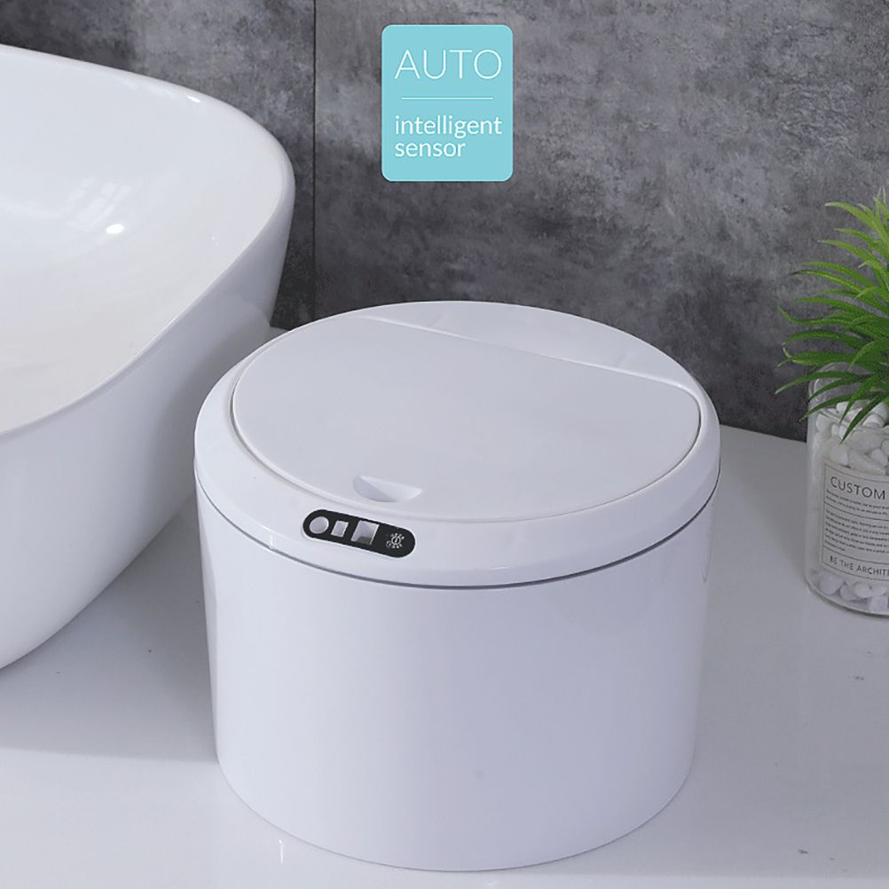 Desktop Sensor Trash Can Battery Operated Automatic Mini Waste Basket with Lid for Desk and Vehicle 3L