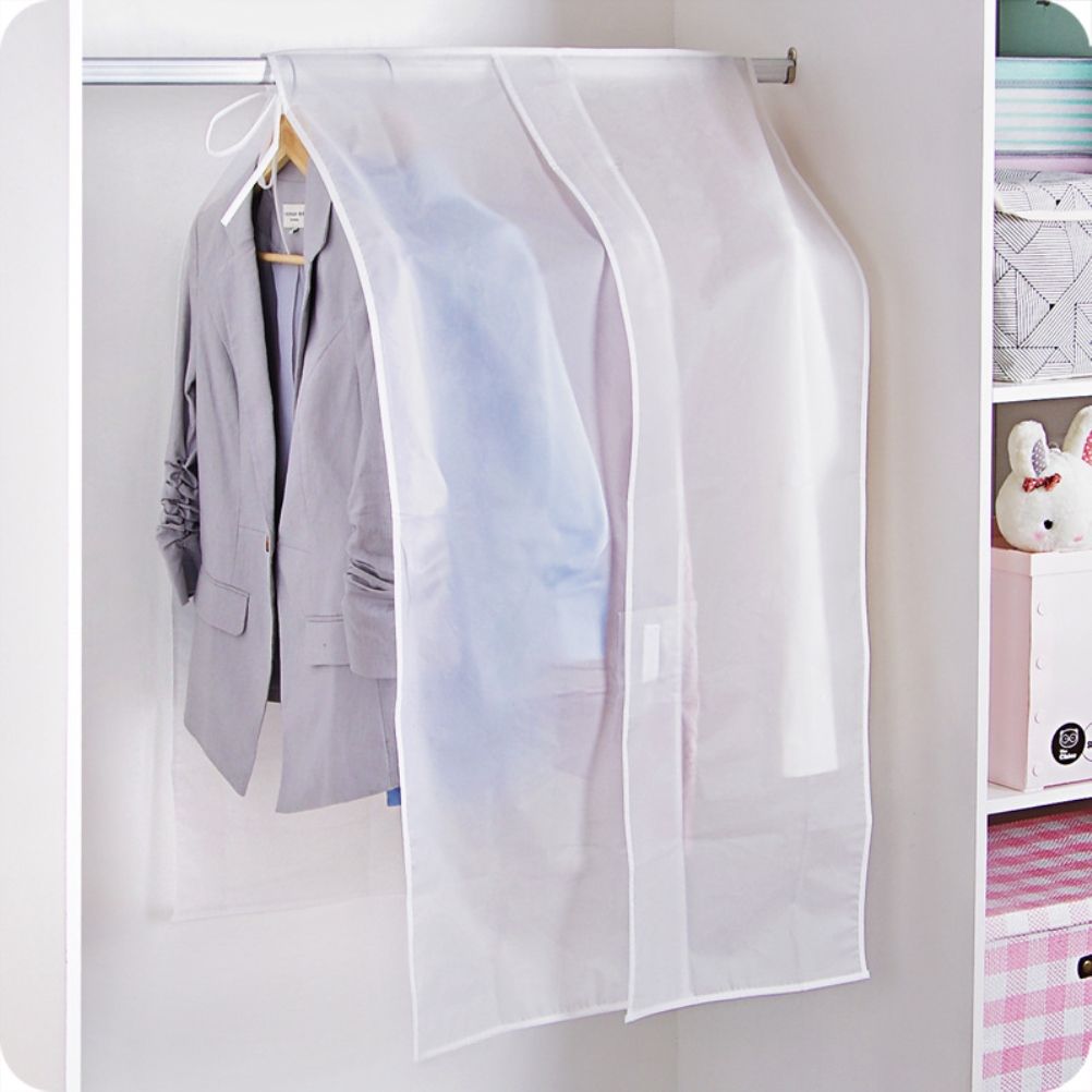 Clear Clothes Shoulder Rack Cover Suit Coat Dress Clothes Organizer Dustproof Protector for Home Bedroom