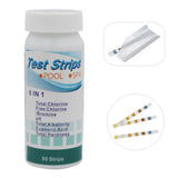 6 in 1 Water Test Strips Water Quality Testing Stripes in Pool Spas for Total Chlorine Free Chlorine Bromine Total Alkalinity Cyanuric Acid and Total Hardness