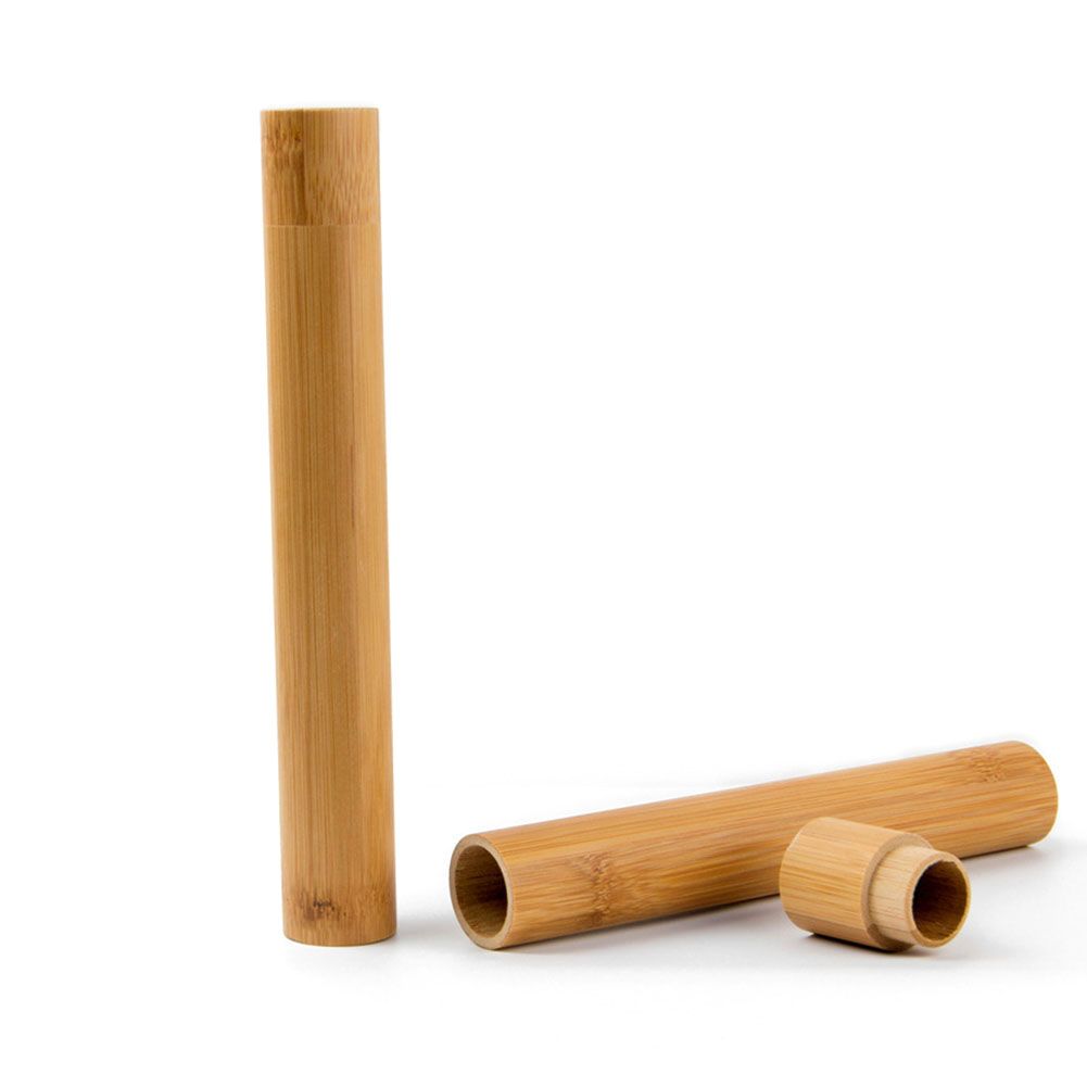 Bamboo Toothbrush Case Toothbrush Travel Container Natural Toothbrush Cartridge