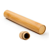Bamboo Toothbrush Case Toothbrush Travel Container Natural Toothbrush Cartridge - Top-Down View