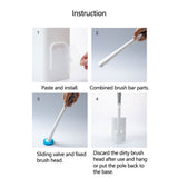 Toilet Brush Disposable Toilet Cleaning System with 10 Disinfecting Toilet Brush Refill Heads Powerful Cleaning System Toilet Brush Kit - Close-Up Angle