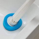 Toilet Brush Disposable Toilet Cleaning System with 10 Disinfecting Toilet Brush Refill Heads Powerful Cleaning System Toilet Brush Kit - Low Angle