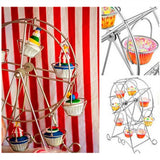 Charmed Ferris Wheel Cupcake Stand 8 Cupcakes Display Stand for Carnival and Circus Theme Party - 45-Degree Angle