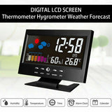 Intelligent Digital Display Weather Clock Wireless Temperature Humidity Meter with Calendar Large Screen Alarm Clock