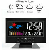 Intelligent Digital Display Weather Clock Wireless Temperature Humidity Meter with Calendar Large Screen Alarm Clock