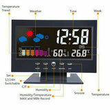Intelligent Digital Display Weather Clock Wireless Temperature Humidity Meter with Calendar Large Screen Alarm Clock