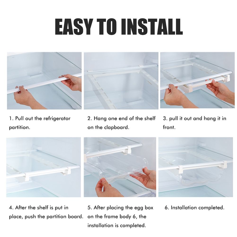 Egg Storage Rack Drawer Egg Storage Safety Durable Kitchen Egg Storage Container Fridge Egg Drawer Organizer