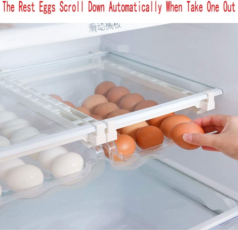 Egg Storage Rack Drawer Egg Storage Safety Durable Kitchen Egg Storage Container Fridge Egg Drawer Organizer