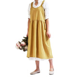 Women Kitchen Cooking Apron with 2 Front Pockets Cotton Linen Apron Coffee Shops Flower Shops Work Cleaning Aprons