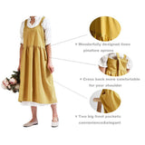 Women Kitchen Cooking Apron with 2 Front Pockets Cotton Linen Apron Coffee Shops Flower Shops Work Cleaning Aprons - Side View