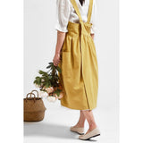 Women Kitchen Cooking Apron with 2 Front Pockets Cotton Linen Apron Coffee Shops Flower Shops Work Cleaning Aprons - Top-Down View