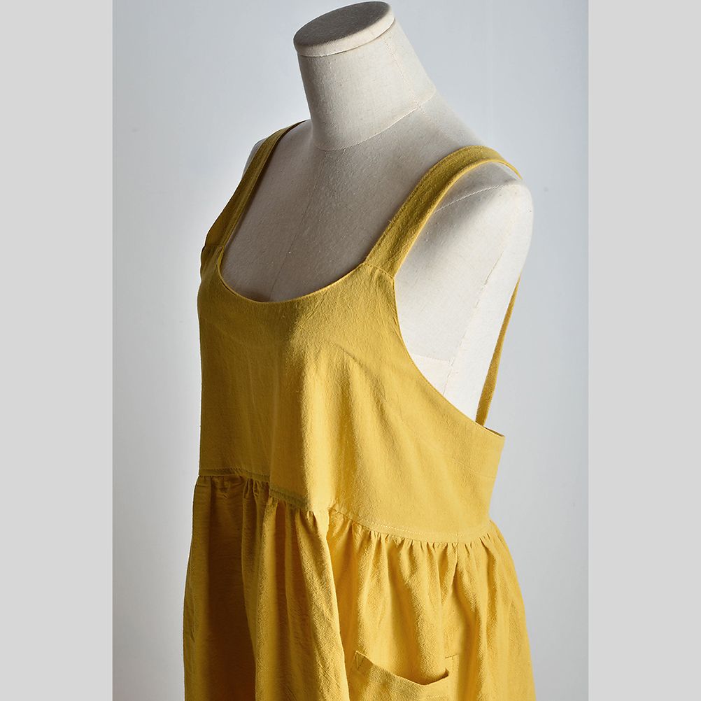 Women Kitchen Cooking Apron with 2 Front Pockets Cotton Linen Apron Coffee Shops Flower Shops Work Cleaning Aprons