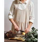 Women Kitchen Cooking Apron with 2 Front Pockets Cotton Linen Apron Coffee Shops Flower Shops Work Cleaning Aprons - Side View