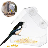 Clear Glass Window Bird Feeding Window Bird Feeders Clear Acrylic Glass Window Bird Feeder - Front View