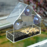 Clear Glass Window Bird Feeding Window Bird Feeders Clear Acrylic Glass Window Bird Feeder - Rear View