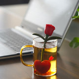 Rose Tea Strainer Tea Infuser Heat Resistant Reusable Rose Shape Silicone Loose Leaf Tea Infusers