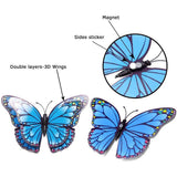 3D Double Winged Butterfly Stickers Butterfly Wall Stickers Realistic Versatile Home Wall Decoration for Home Marble Glass - Front View