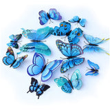3D Double Winged Butterfly Stickers Butterfly Wall Stickers Realistic Versatile Home Wall Decoration for Home Marble Glass - Rear View