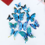 3D Double Winged Butterfly Stickers Butterfly Wall Stickers Realistic Versatile Home Wall Decoration for Home Marble Glass