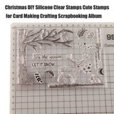 Christmas Clear Stamps Christmas DIY Silicone Clear Stamps Cute Stamps for Card Making Crafting Scrapbooking Album