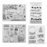 Christmas Clear Stamps Christmas DIY Silicone Clear Stamps Cute Stamps for Card Making Crafting Scrapbooking Album